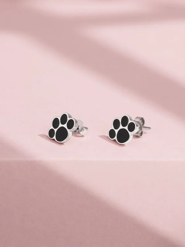 Сережки Black Paws срібло