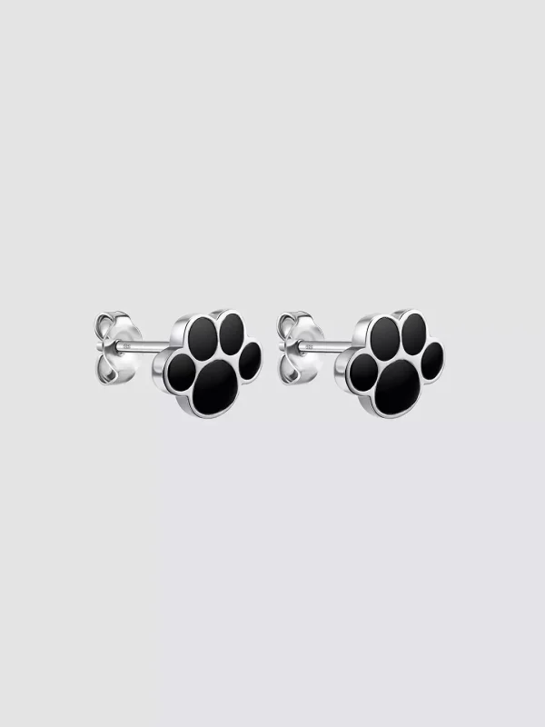 Сережки Black Pawsc | срібло, емаль